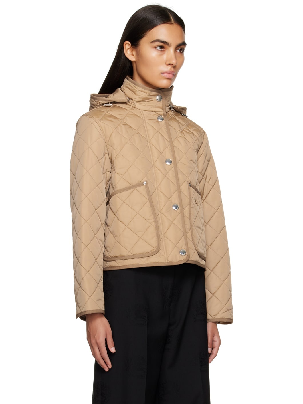 Beige Quilted Jacket - 2