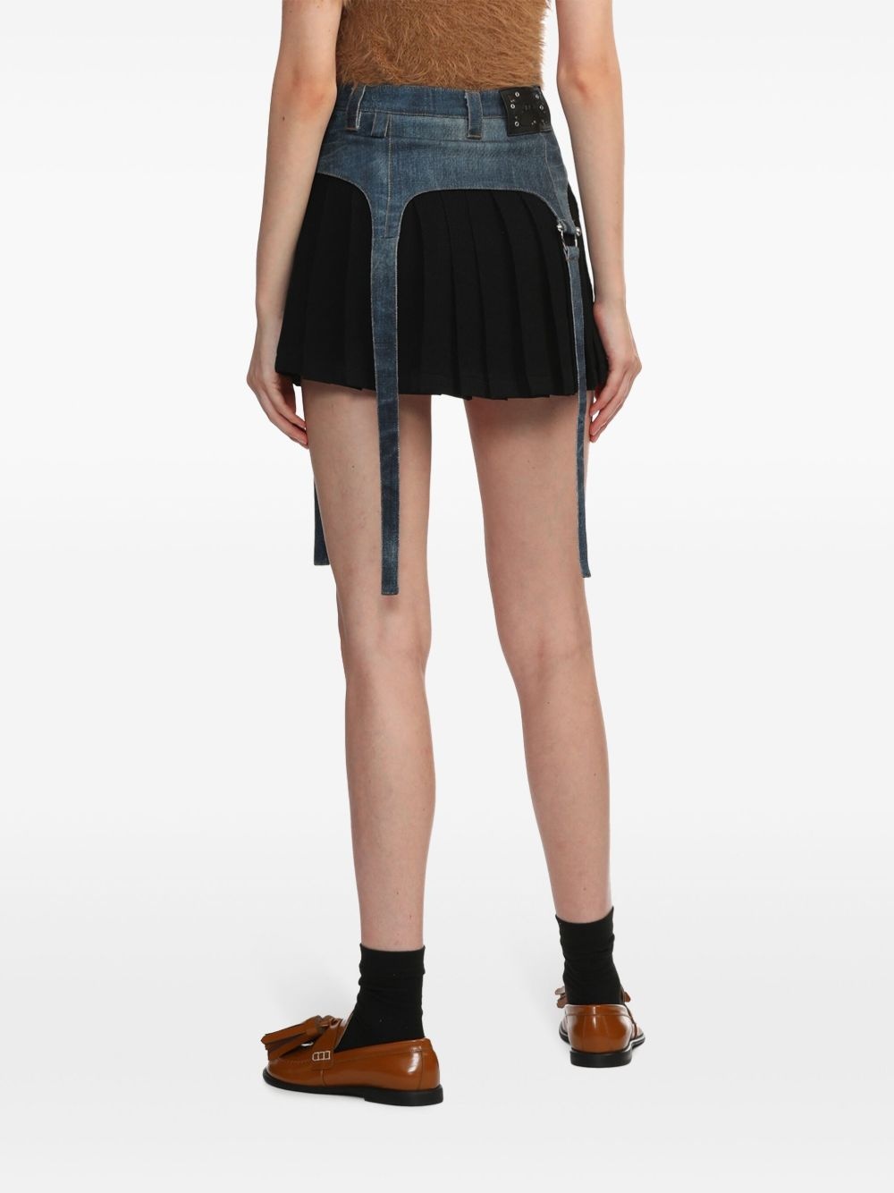 Trompe L'oeil pleated mini skirt - 4