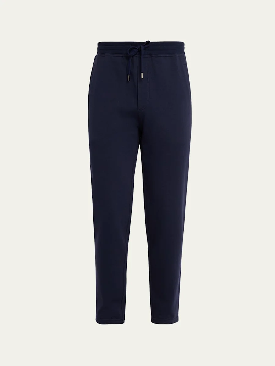 Men's Cotton Tapered Drawstring Trousers - 1