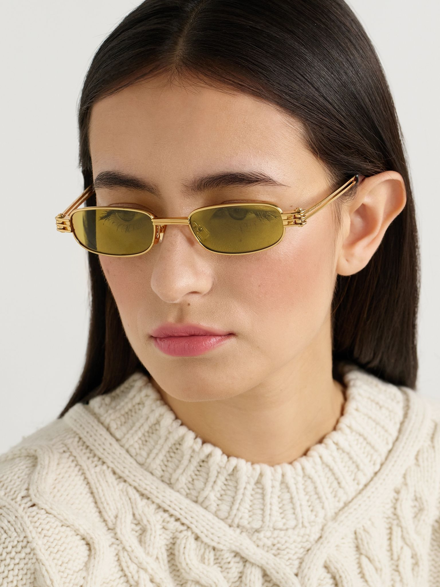 Rectangle-frame gold-tone sunglasses Gold - 2