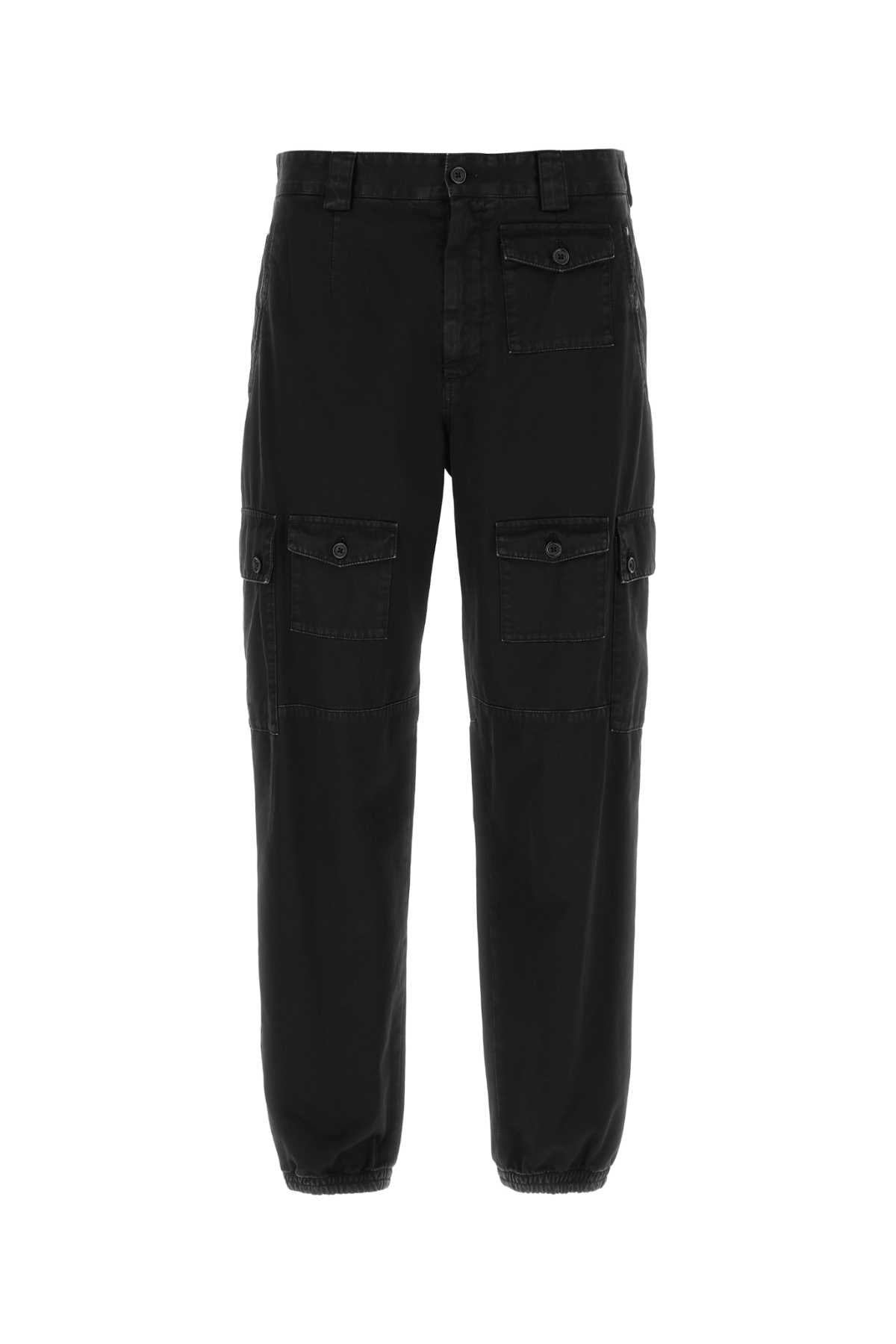 Dolce & Gabbana Men Black Cotton Cargo Pant - 1