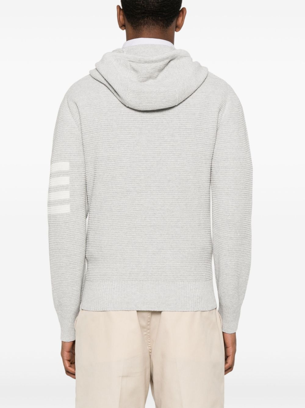 waffle-knit zip-up hoodie - 4