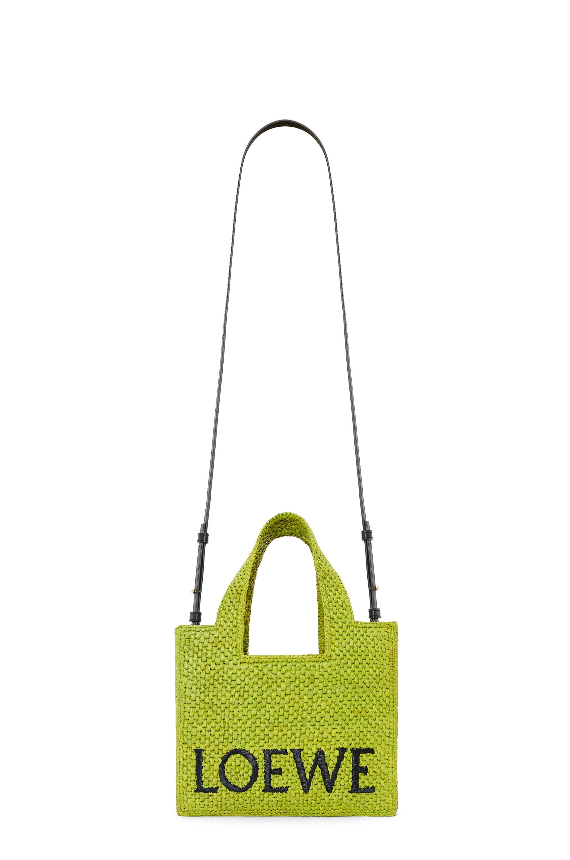 Small LOEWE Font Tote in raffia - 7