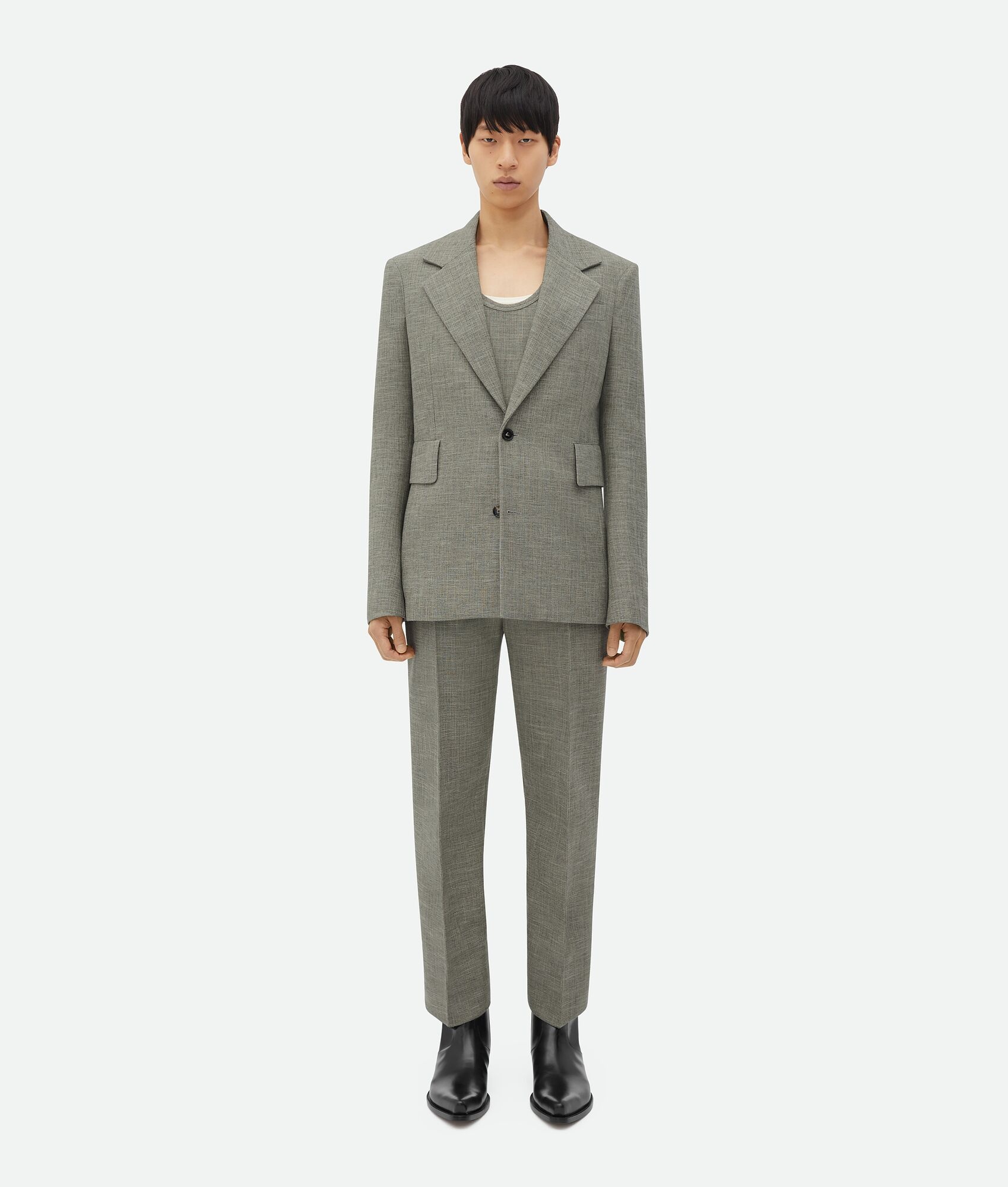 Curved Sleeves Wool Jacket - 1