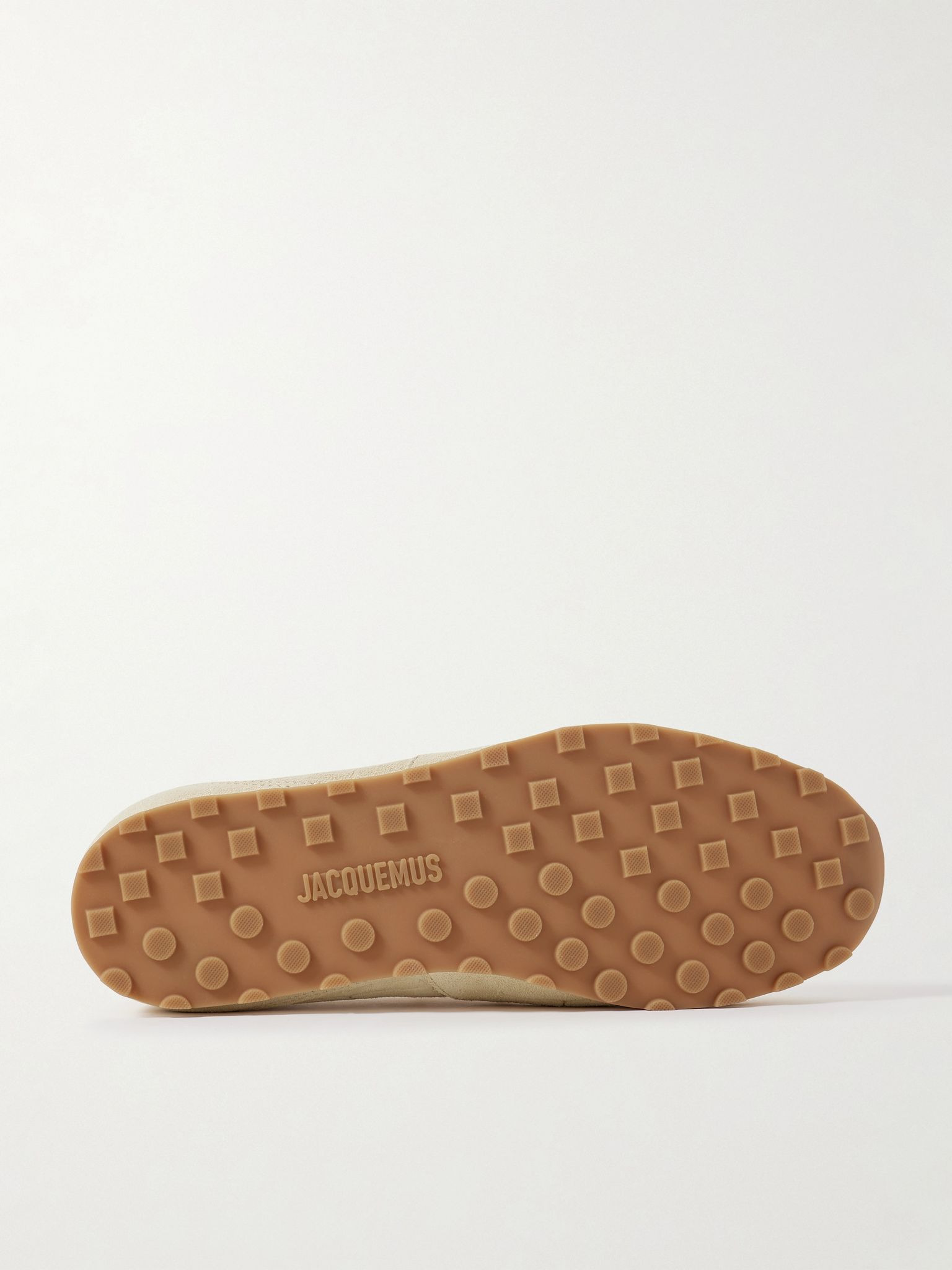 The Tennis Leather-Trimmed Croc-Effect Suede Sneakers Ivory - 3