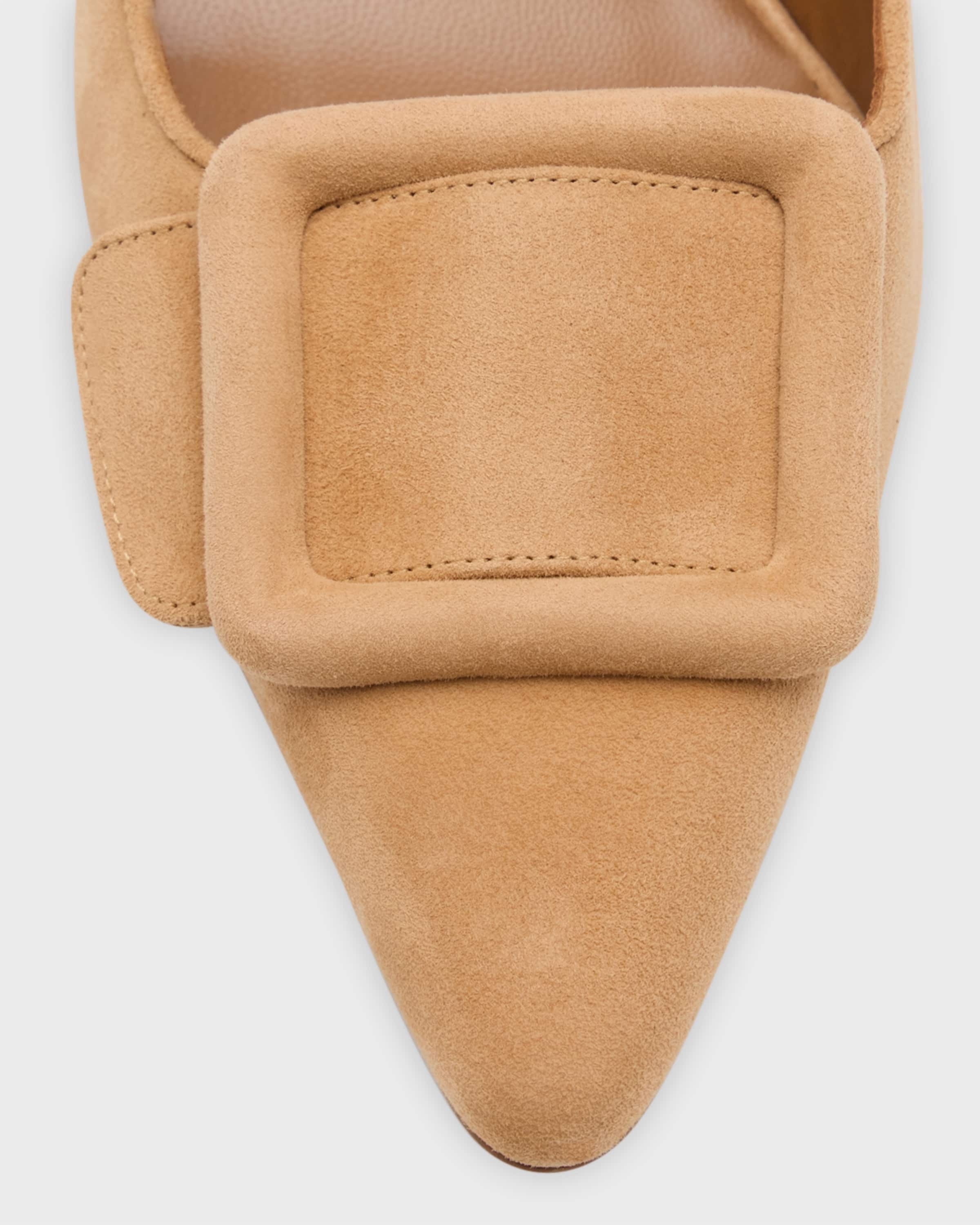 Maysale Suede Buckle Mules - 4