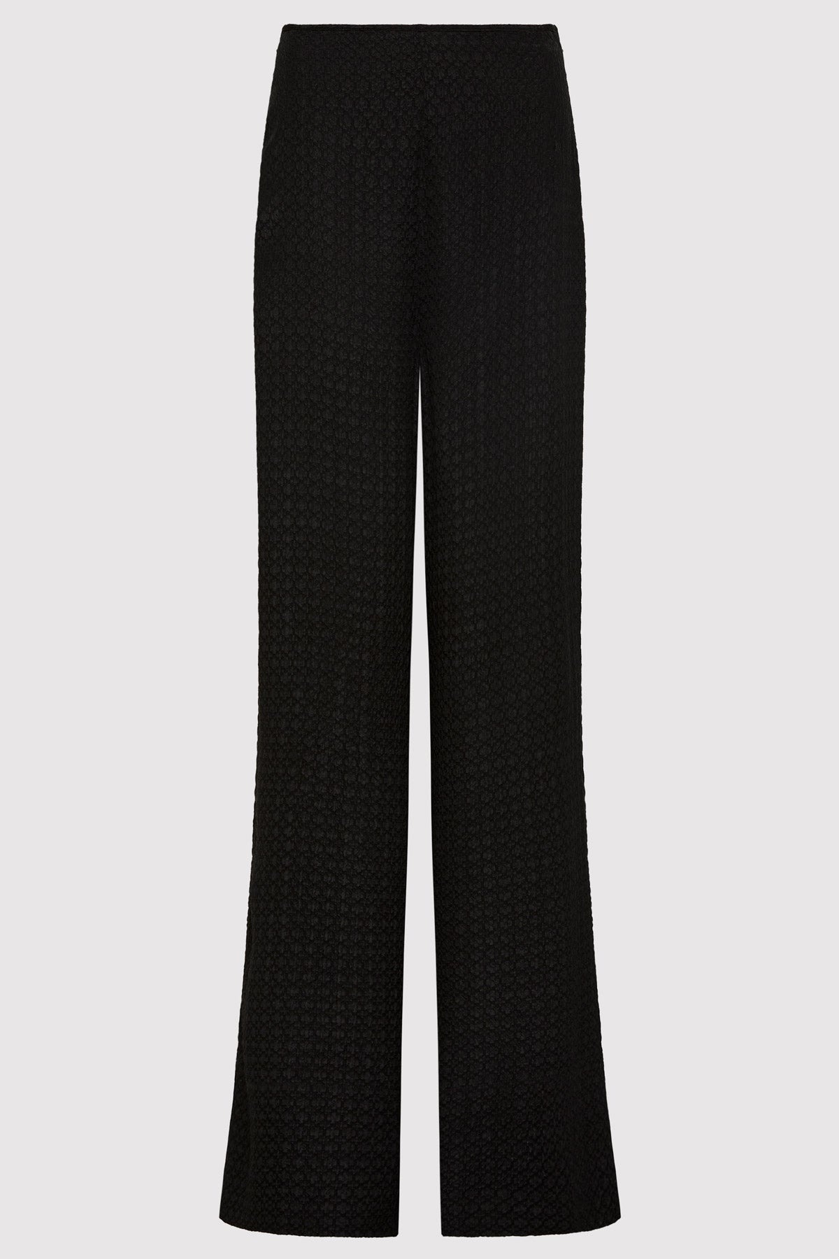 Textured Silk Pants - Black - 1