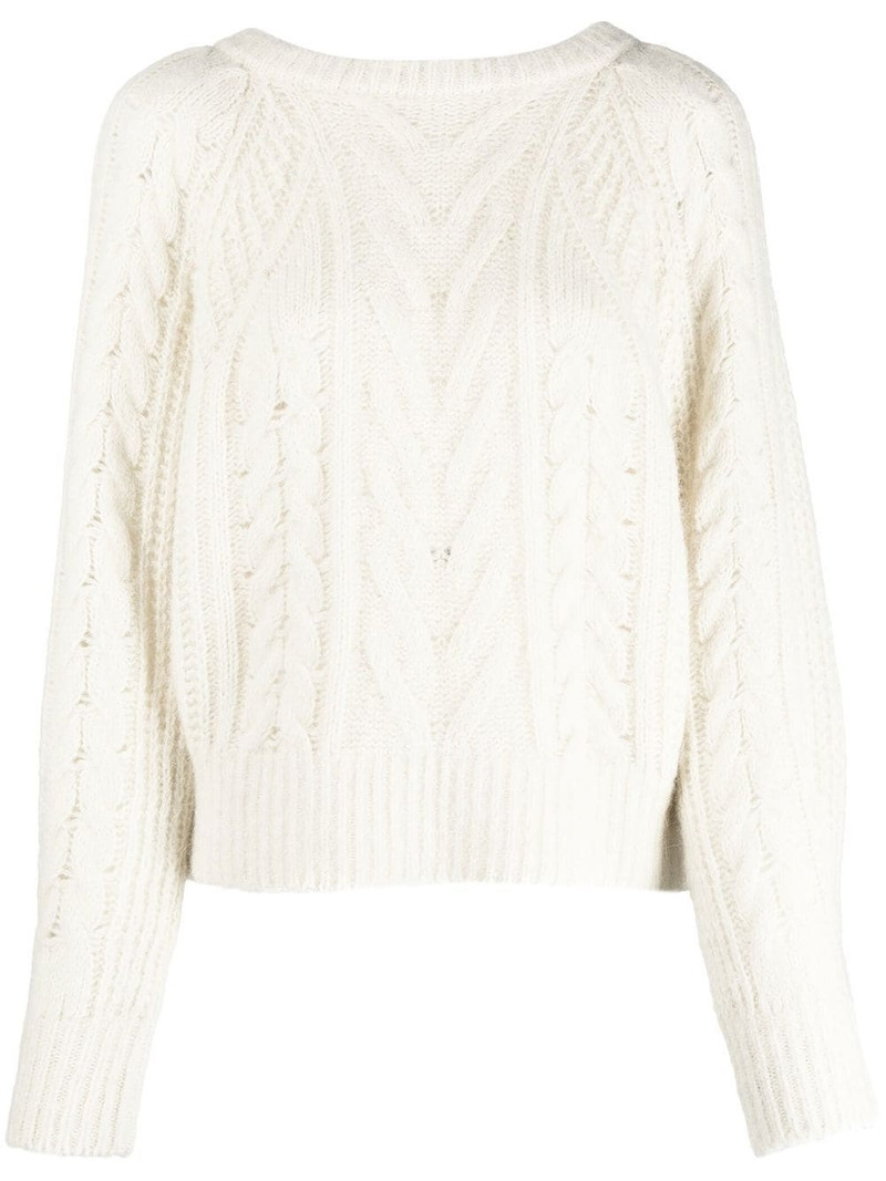 cable-knit wool-blend jumper 1