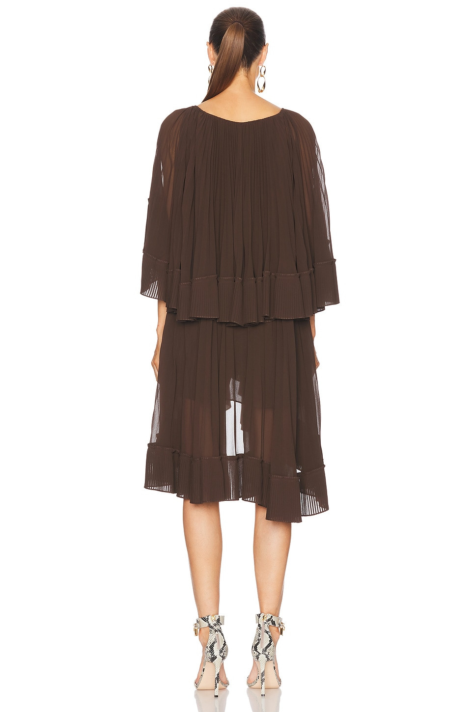 Illuminate Pleated Cape Mini Dress - 3