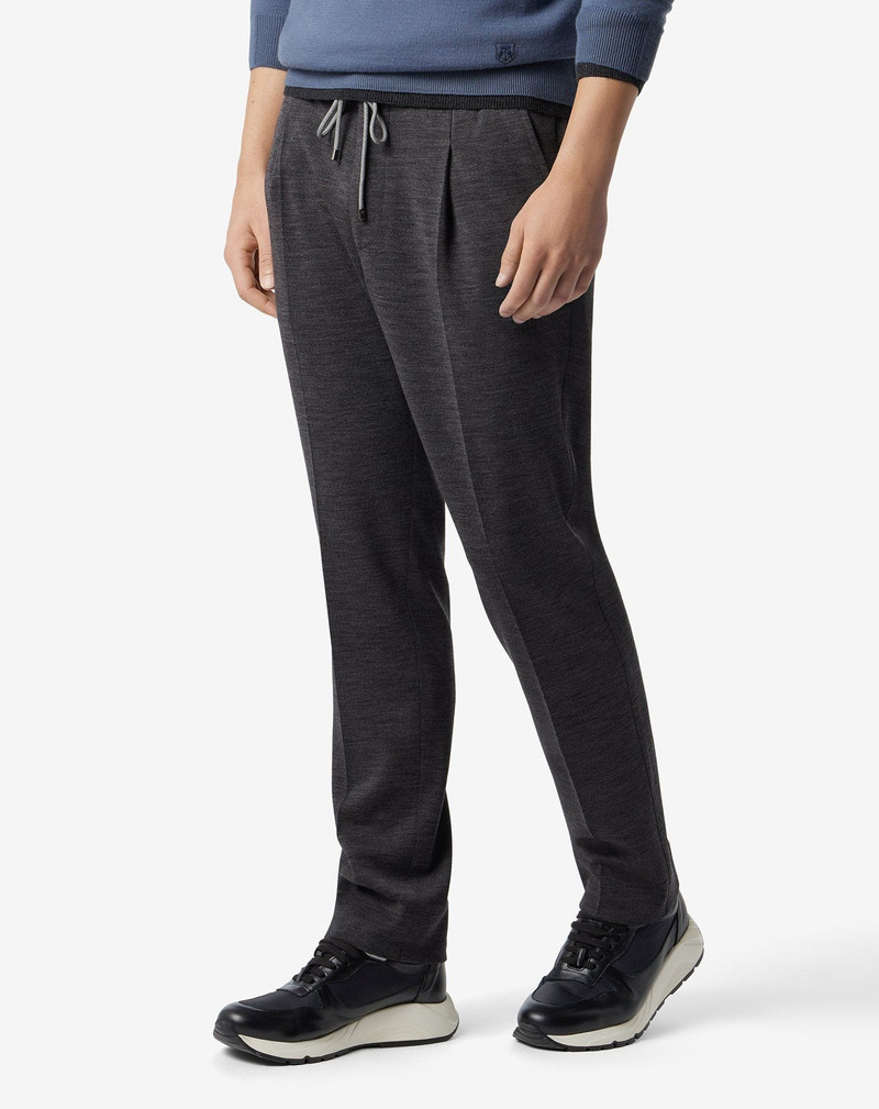 Grey interlock wool jersey joggers 3