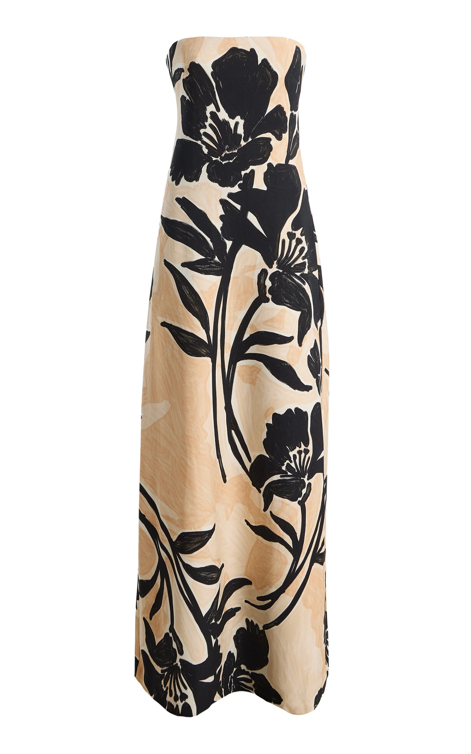 Benita Strapless Floral Crepe Maxi Dress - 1