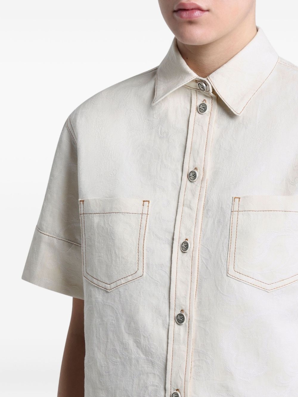 paisley-jacquard shirt - 5