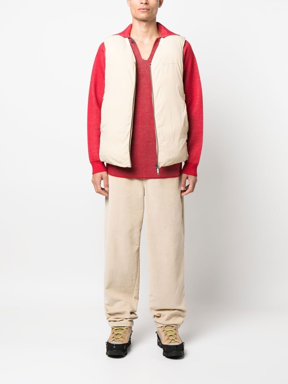 padded V-neck gilet - 2