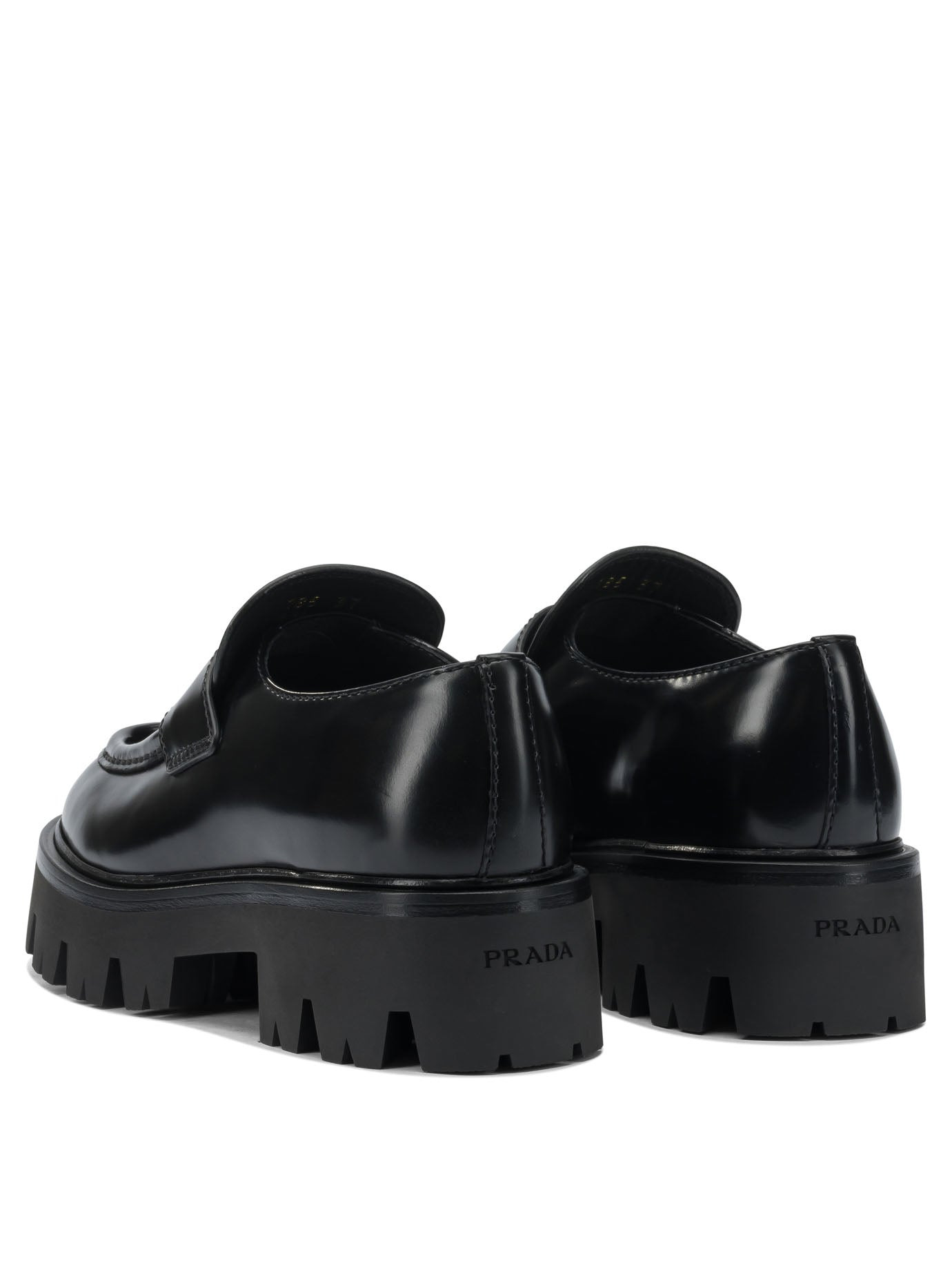 Prada Brushed Leather Loafers - 4