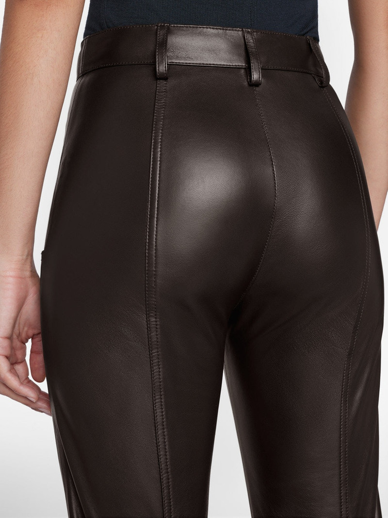Seamed Leather Pant in Espresso 6