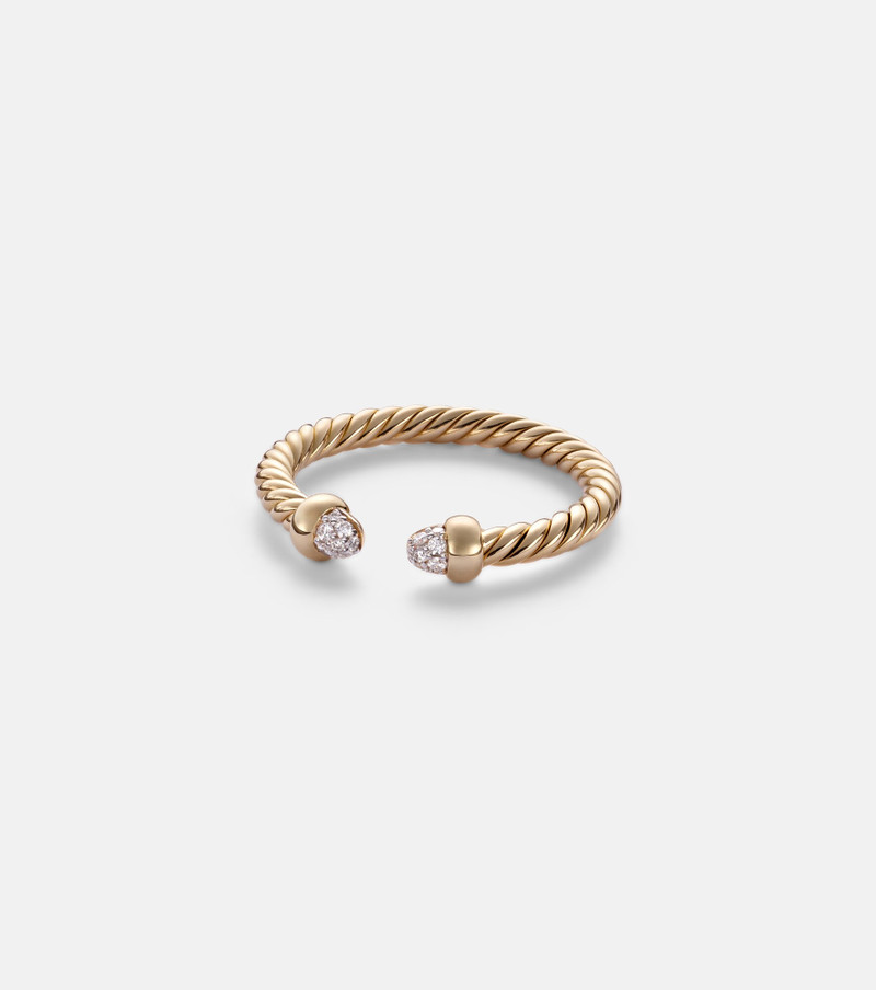 Cablespira® Micro 18kt gold ring with diamonds 1