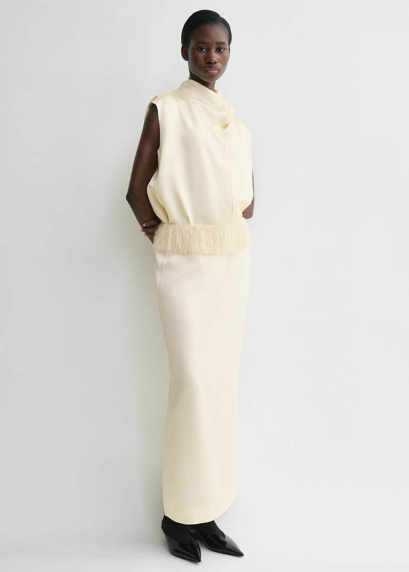 Totême Fringe skirt macadamia outlook
