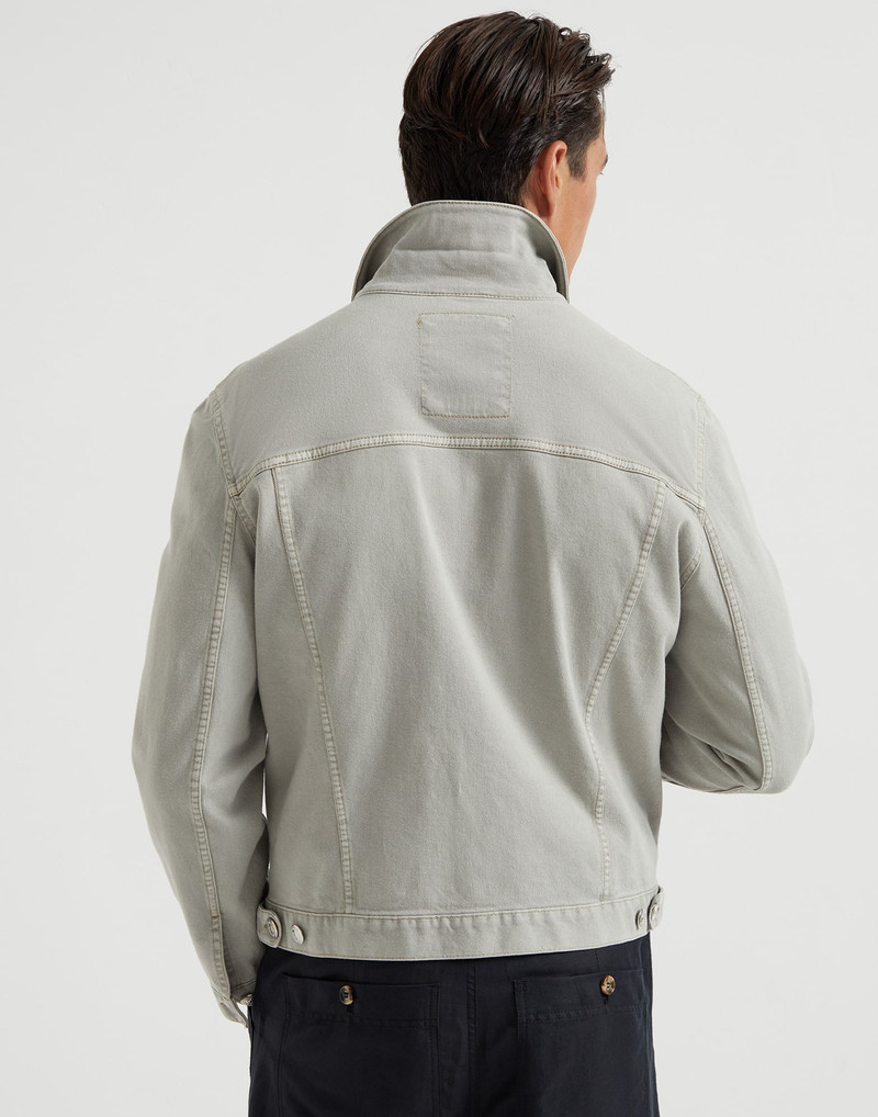 Brunello Cucinelli Garment-dyed four-pocket jacket in comfort cotton lightweight denim outlook
