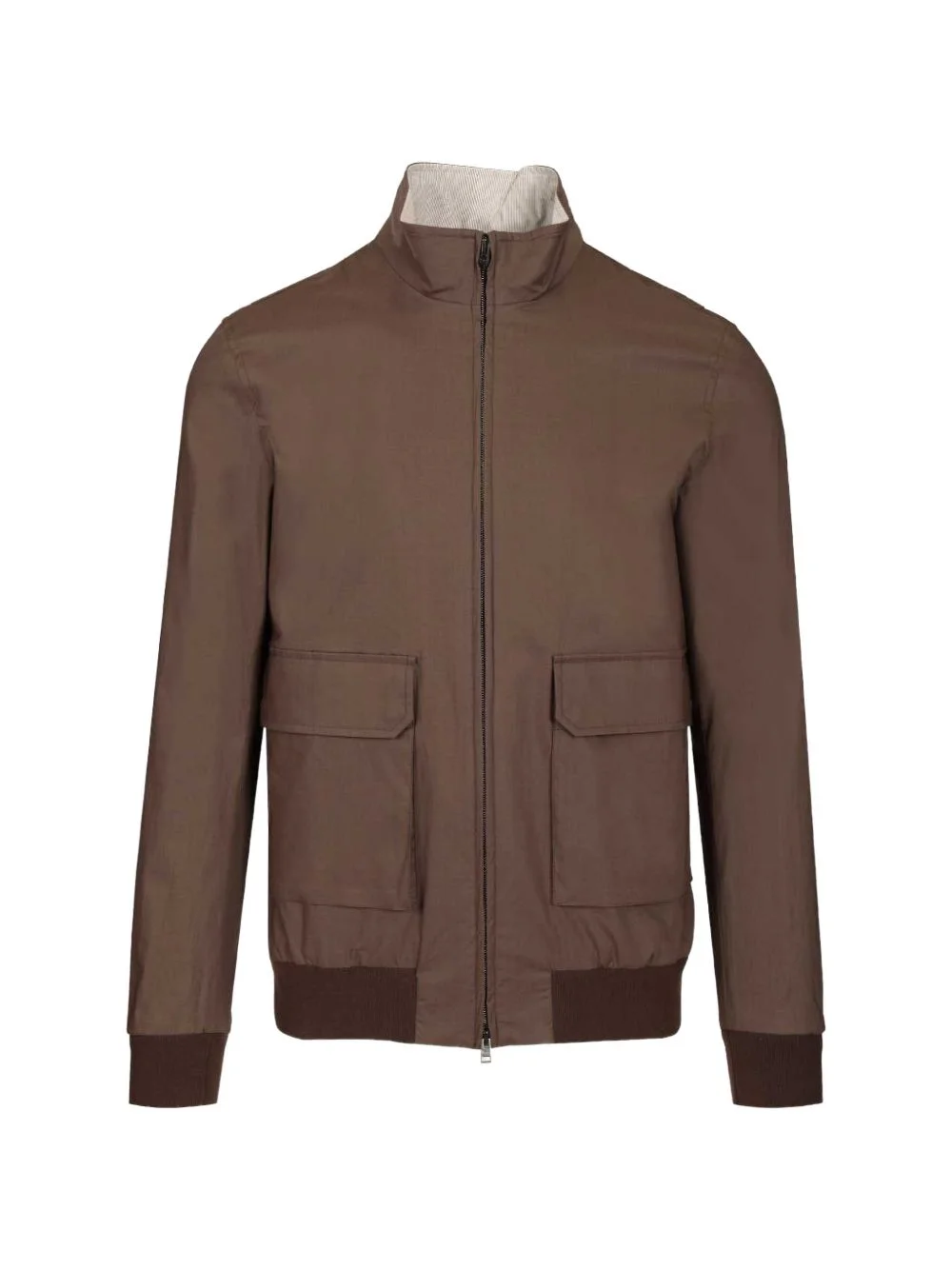 zip-up cotton bomber jacket - 1