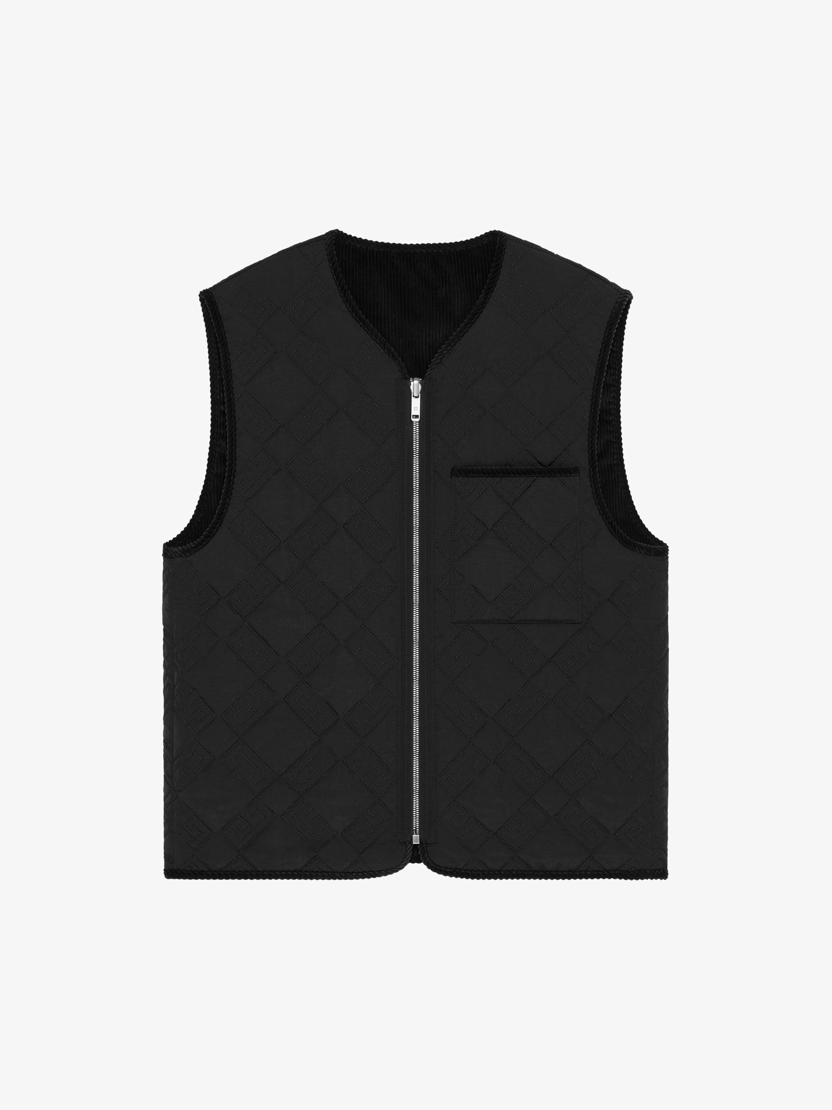 REVERSIBLE WAISTCOAT IN MIXED FABRICS WITH MONOGRAM 72 - 4