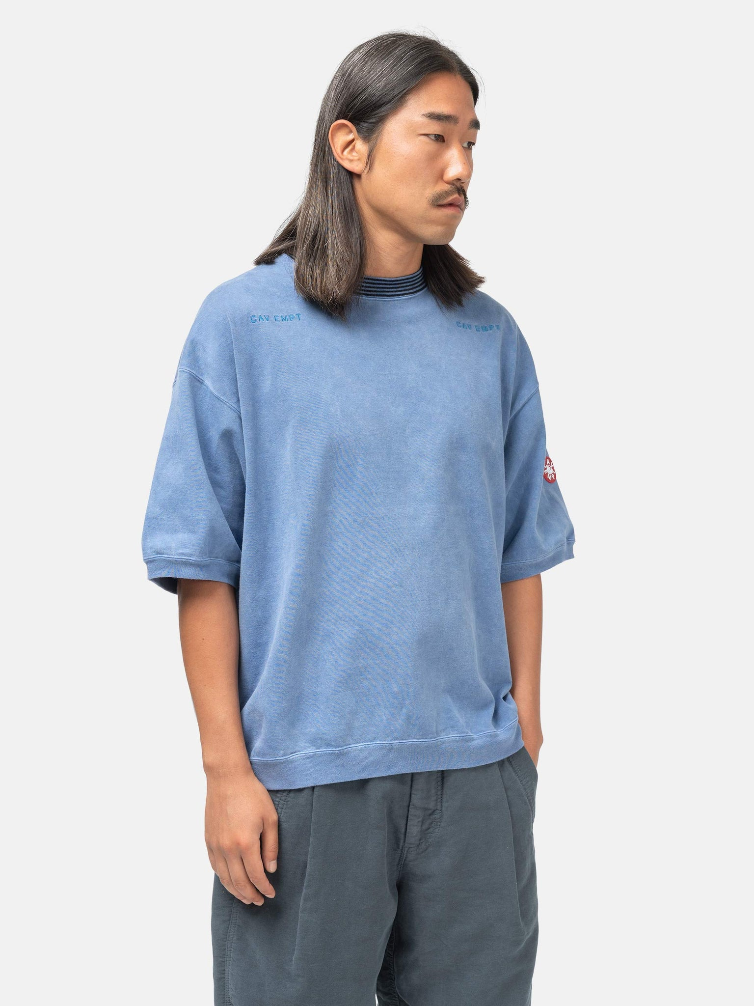 Overdye Cotton Jersey Short Sleeve Crew Neck Navy - 4