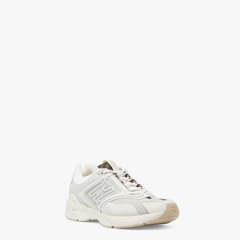 FENDI White nubuck leather low-tops outlook