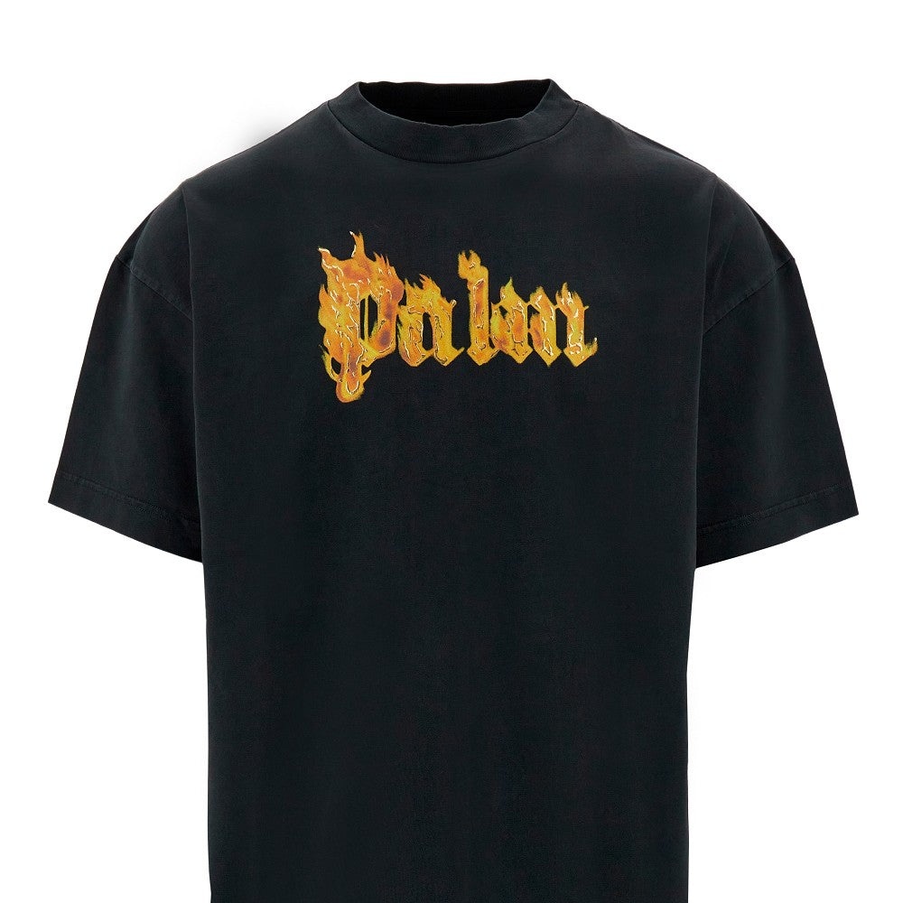 BURNING LOGO PRINT T-SHIRT - 2