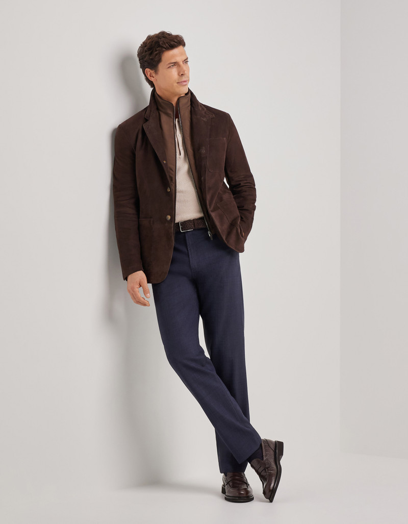 Canali CANALI BRUMA BROWN SUEDE JACKET outlook