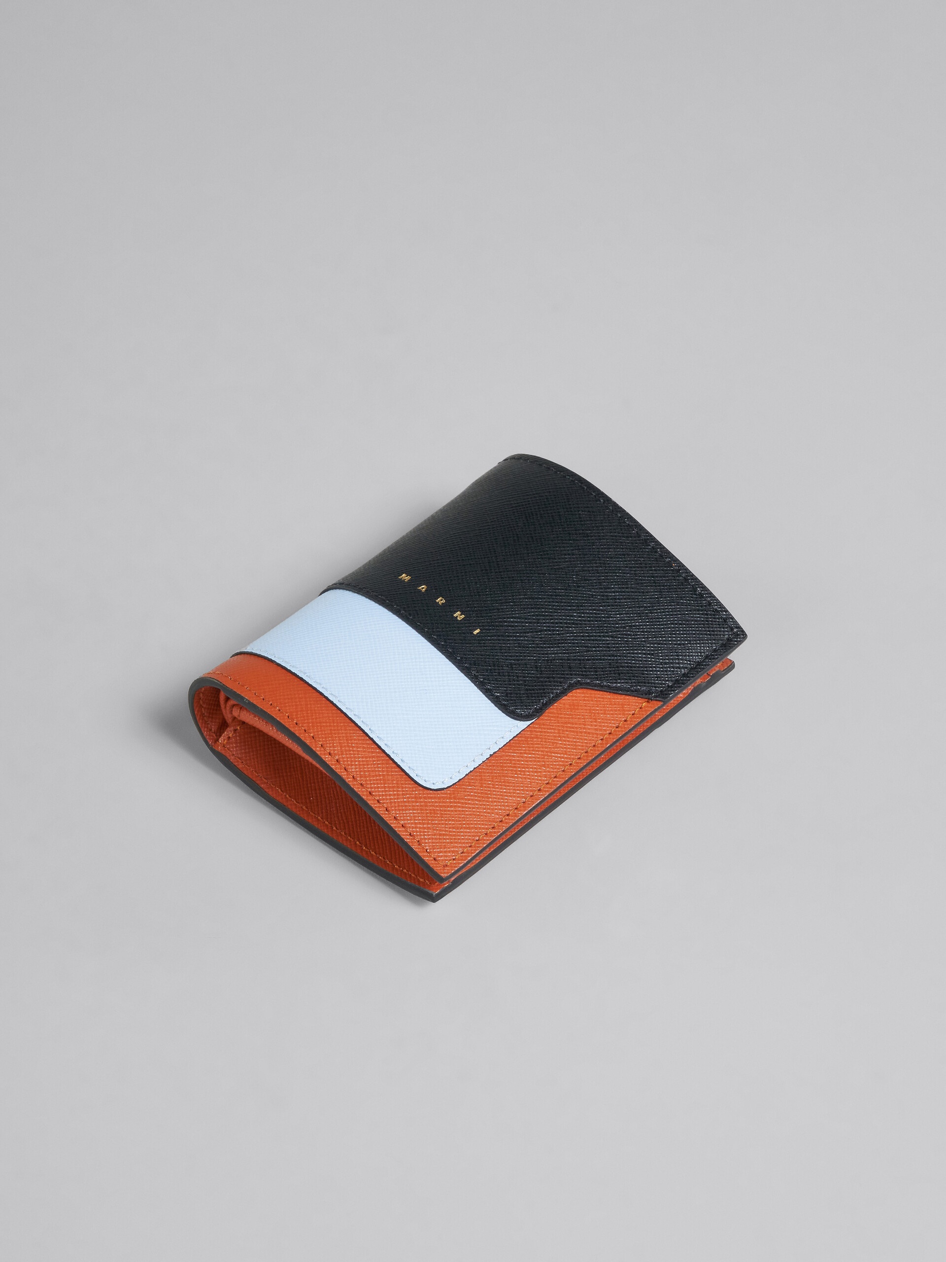 BLACK MULTICOLOUR SAFFIANO LEATHER BI-FOLD WALLET - 5
