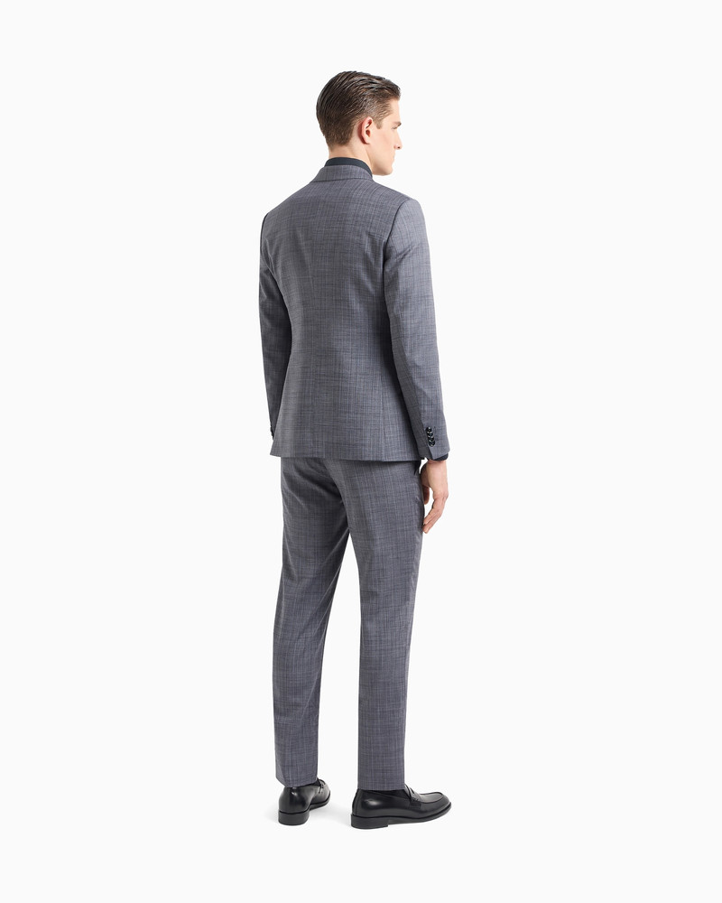 Soho line double-breasted check suit in virgin wool 3