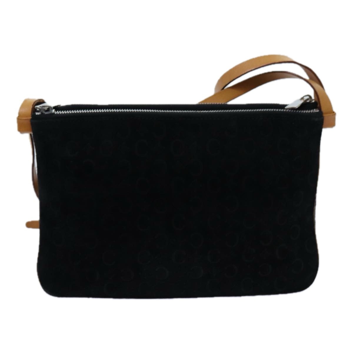 CELINE C Macadam Canvas Shoulder Bag Black - 2