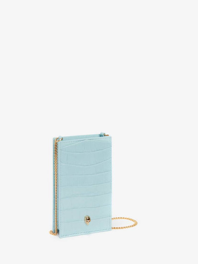 Alexander McQueen Skull Phone Case With Chain in Light Blue outlook
