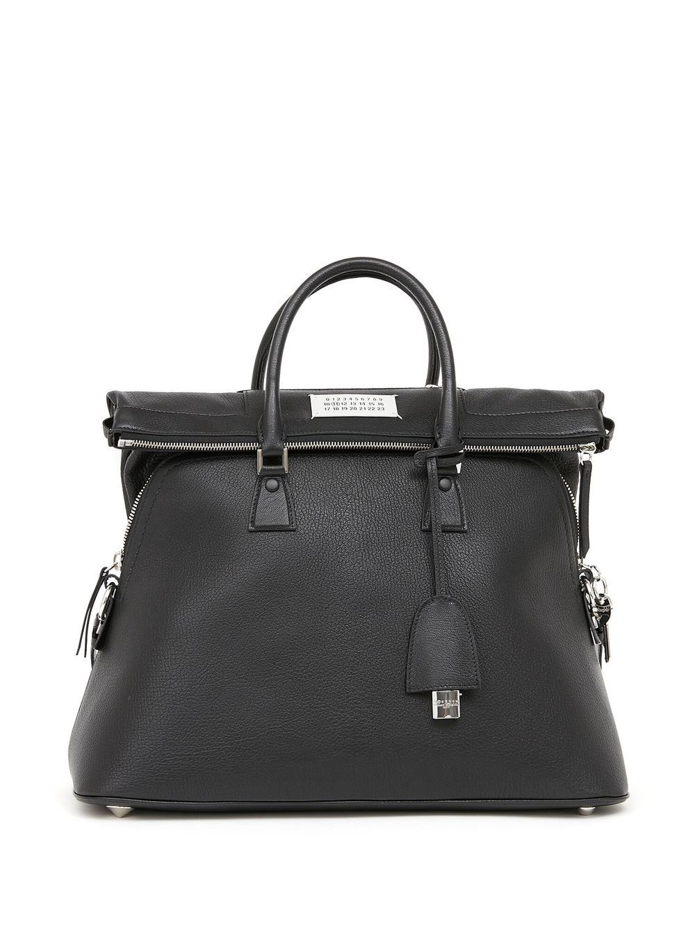 logo-patch leather shoulder bag - 5