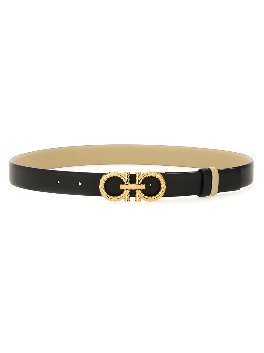 REVERSIBLE BELT WITH LEATHER HOOKS - 1
