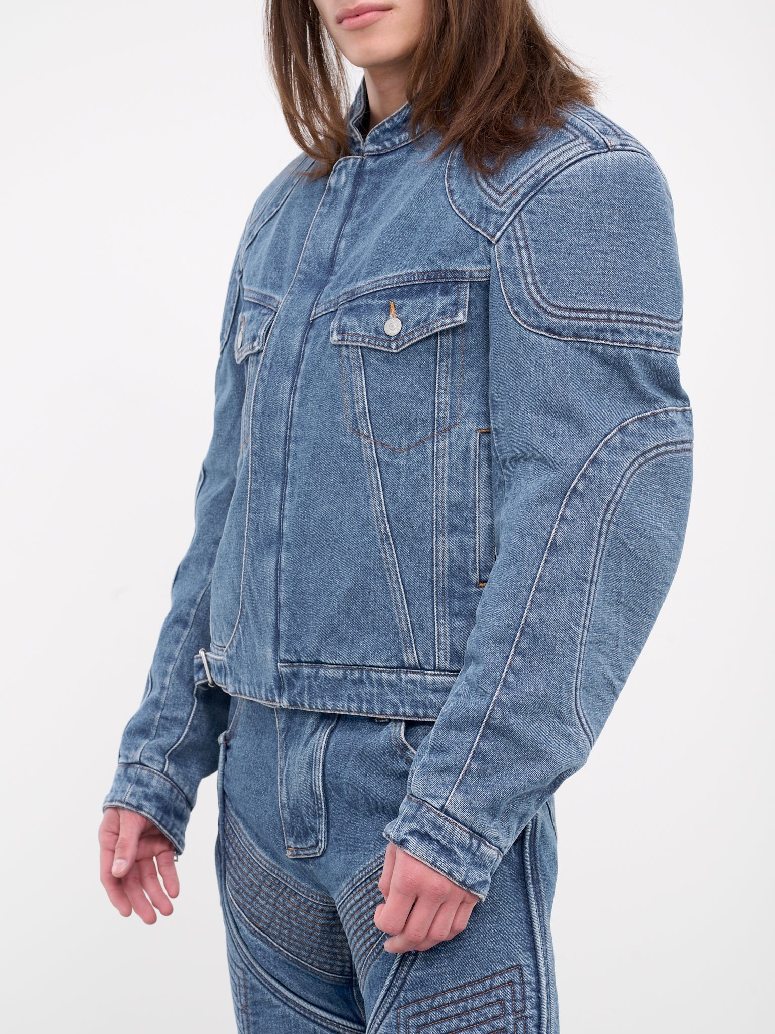 Biker Denim Jacket - 4