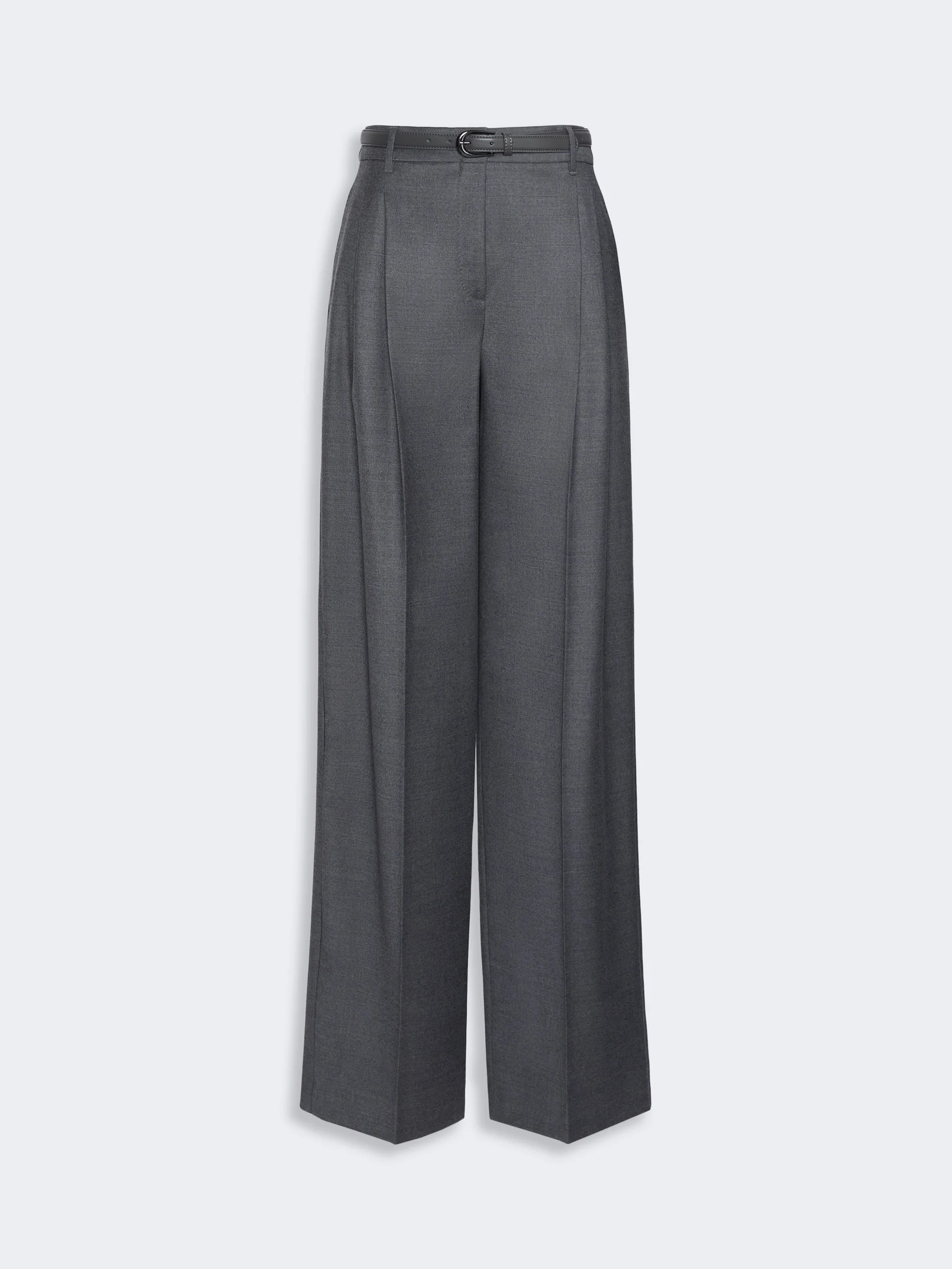 LAGO Mannish wool flannel trousers - DARK GREY - 1