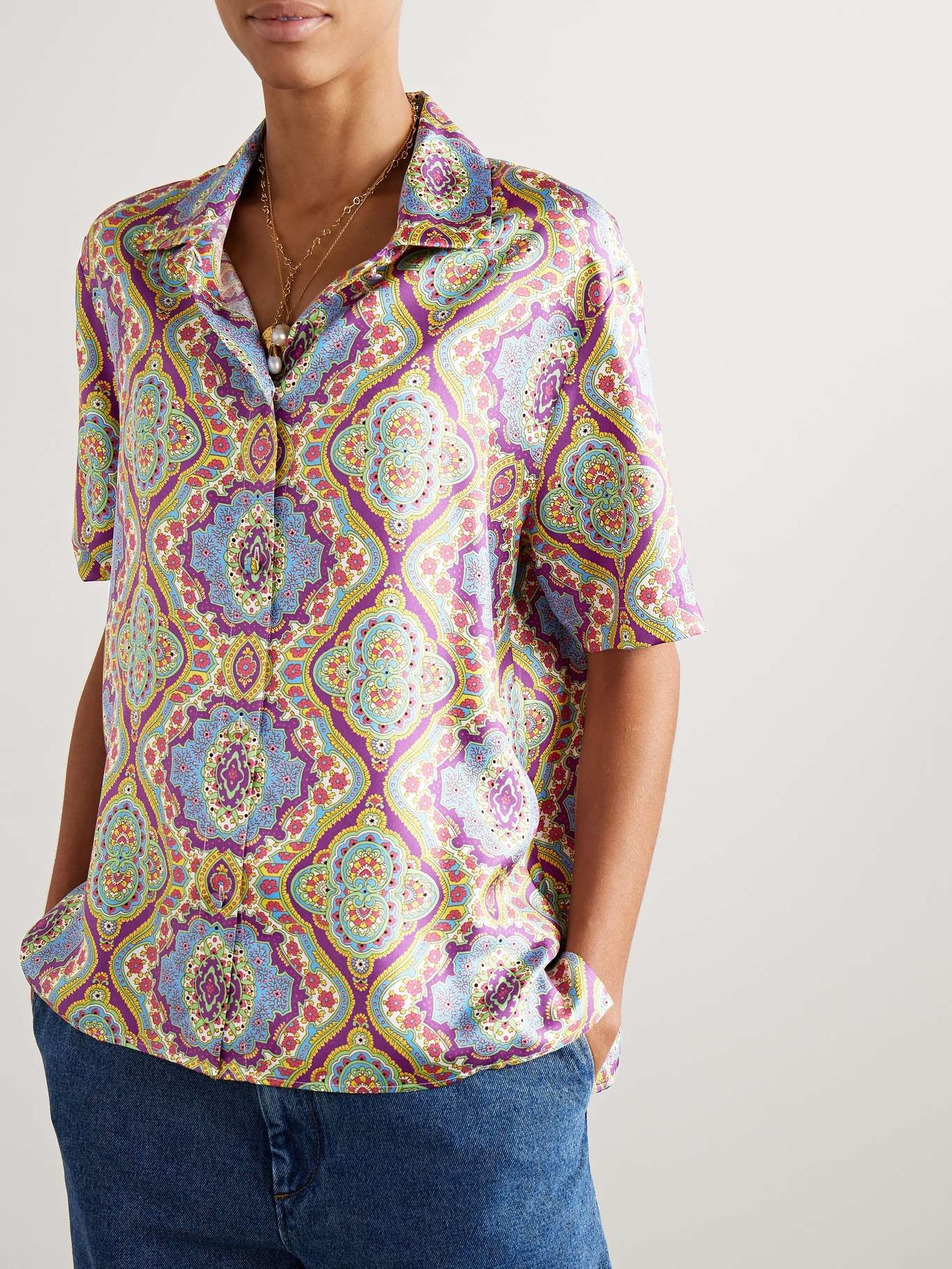 Printed silk-twill shirt - 3