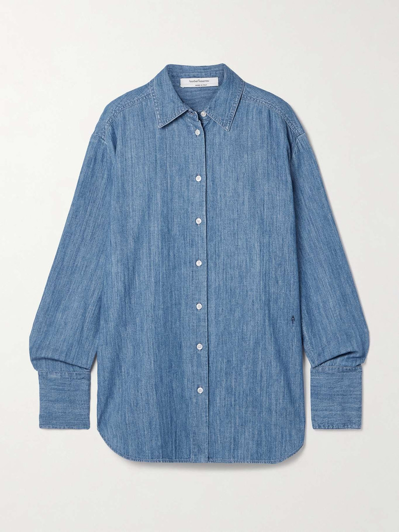 Oversized organic cotton-chambray shirt - 1
