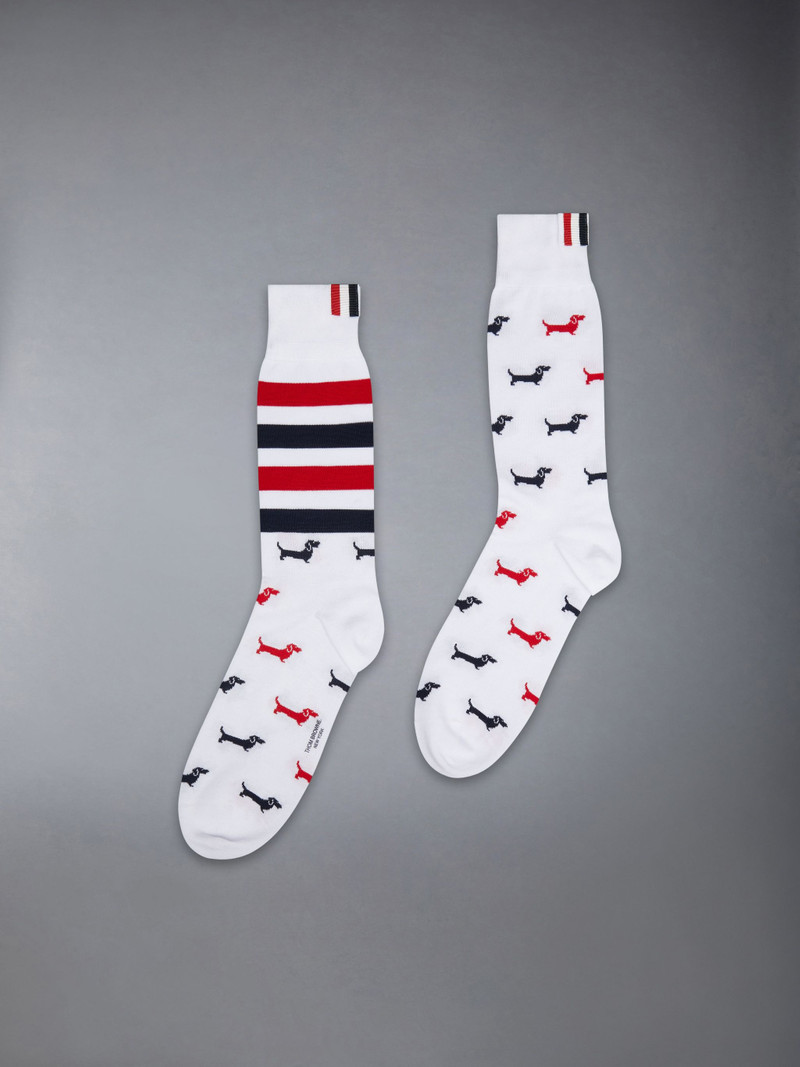 Cotton 4-Bar Hector Mid Calf Socks 1