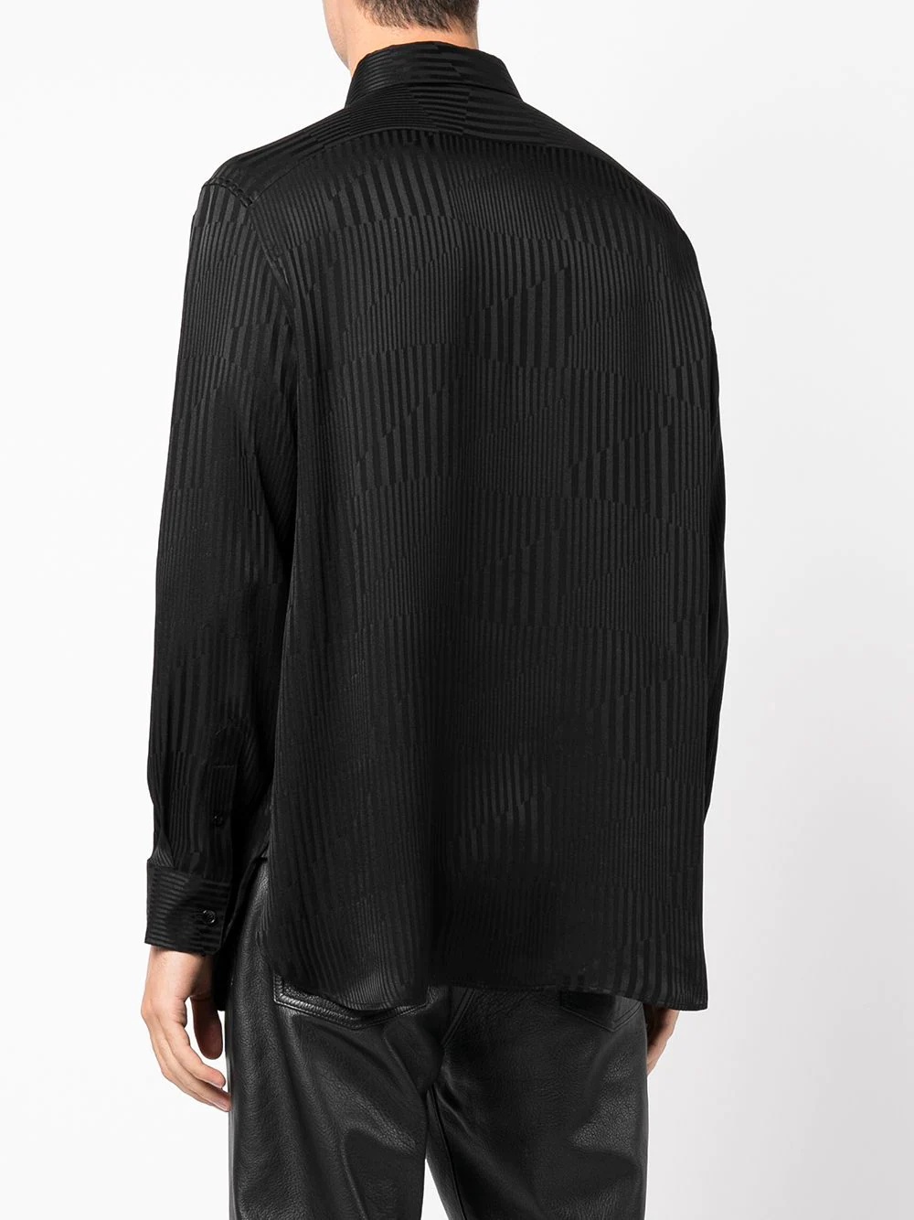 contrast-stripe fluid long-sleeve shirt - 4