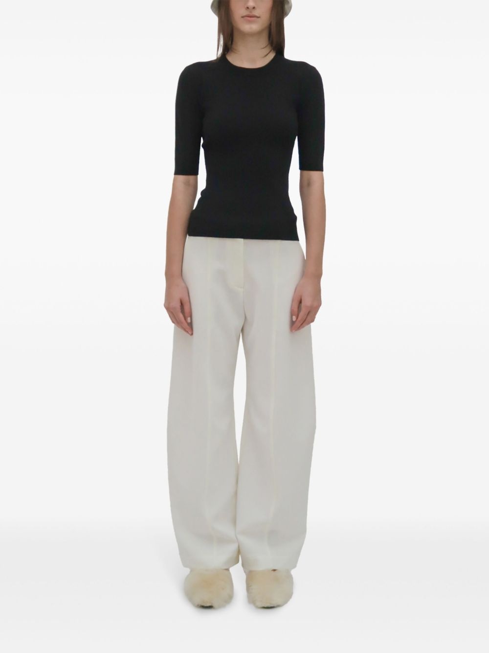 ribbed shortsleeved T-shirt - 3