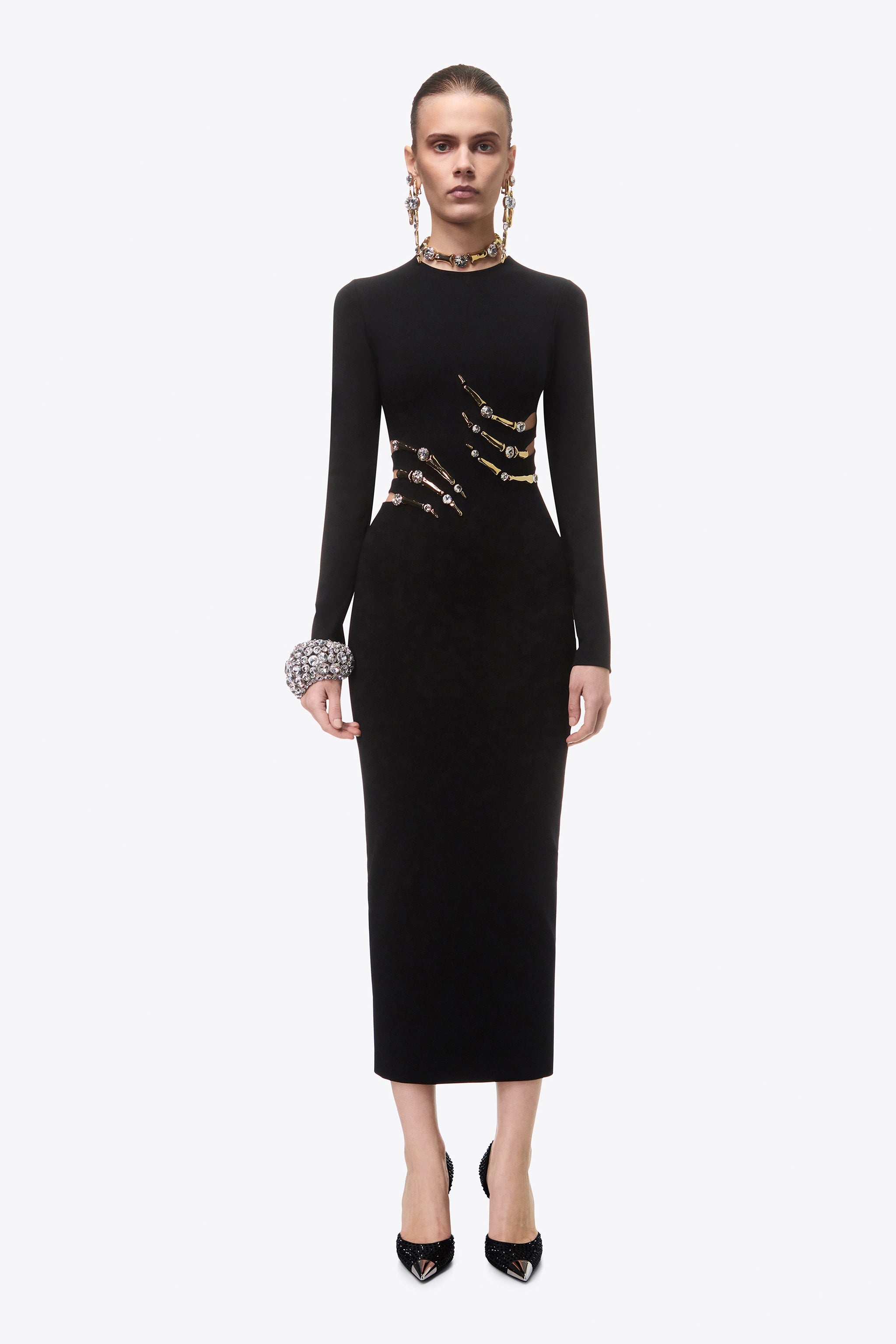 CLAW CUTOUT MIDI DRESS - 3