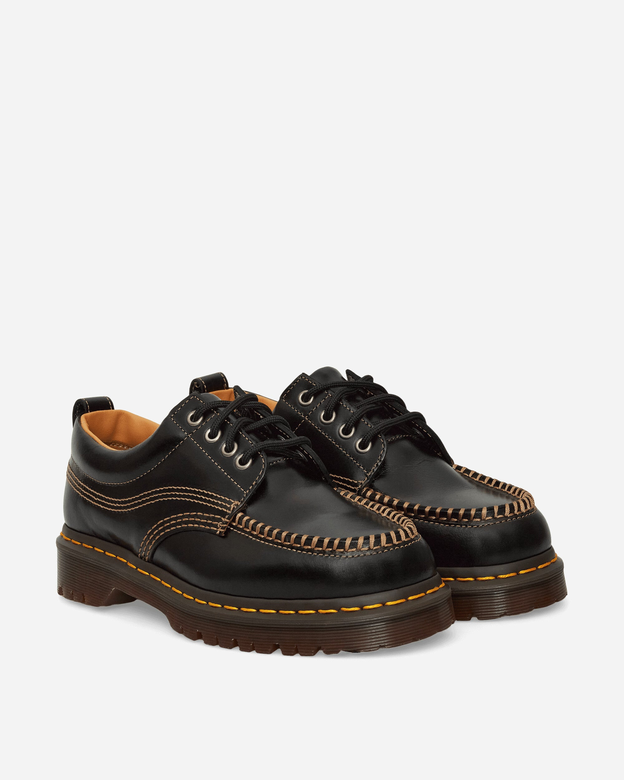 Lowell Leather Moc Toe Shoes Black - 2