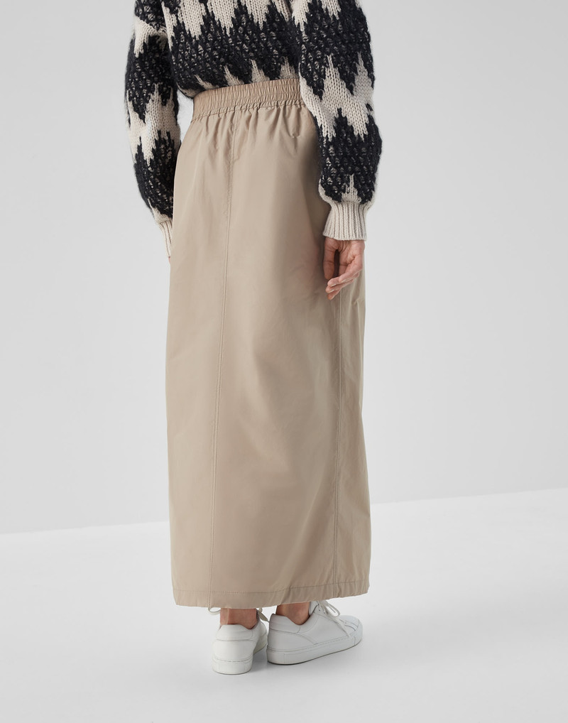 Brunello Cucinelli Water-resistant taffeta column skirt outlook