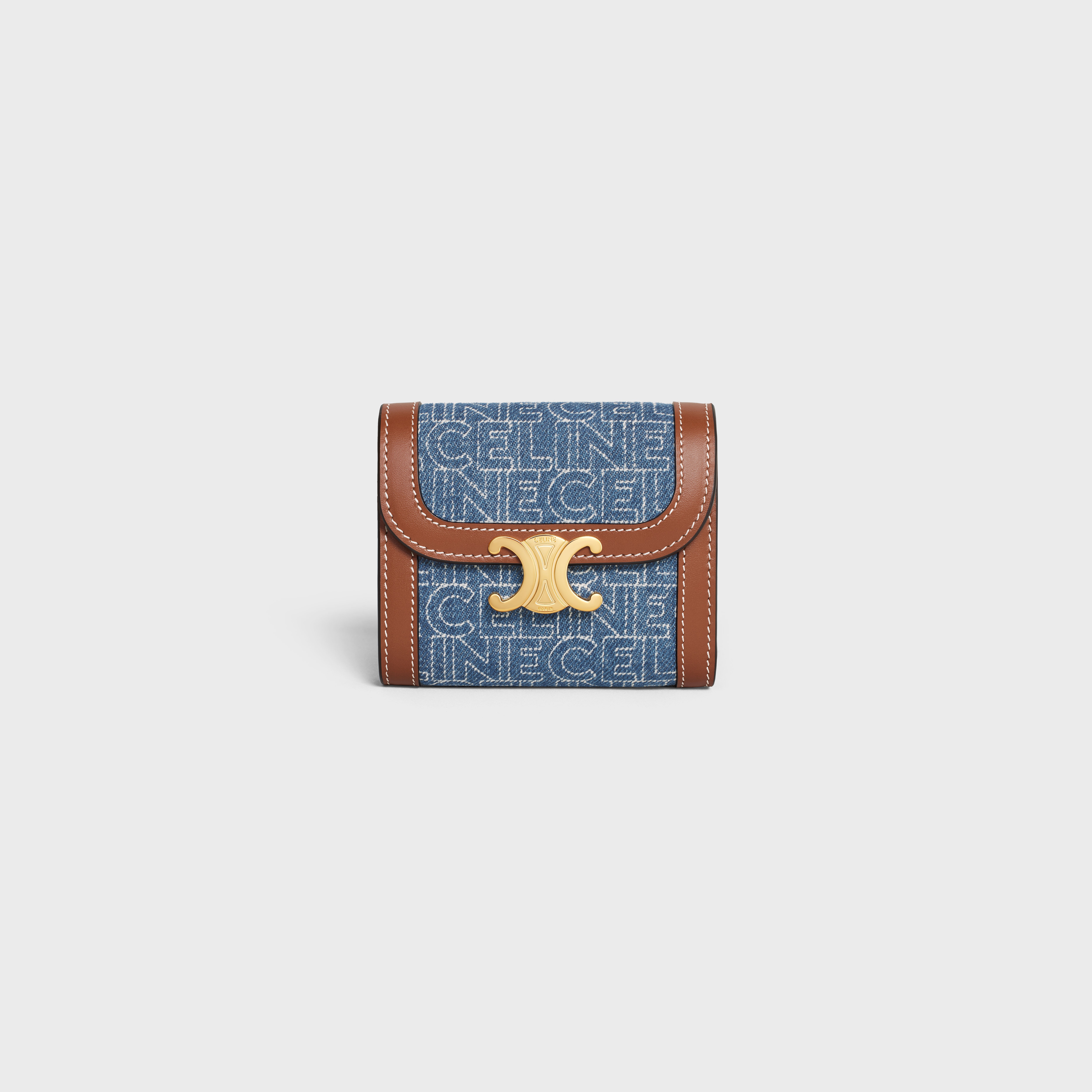Small Wallet TRIOMPHE in DENIM WITH CELINE ALL-OVER PRINT - 1
