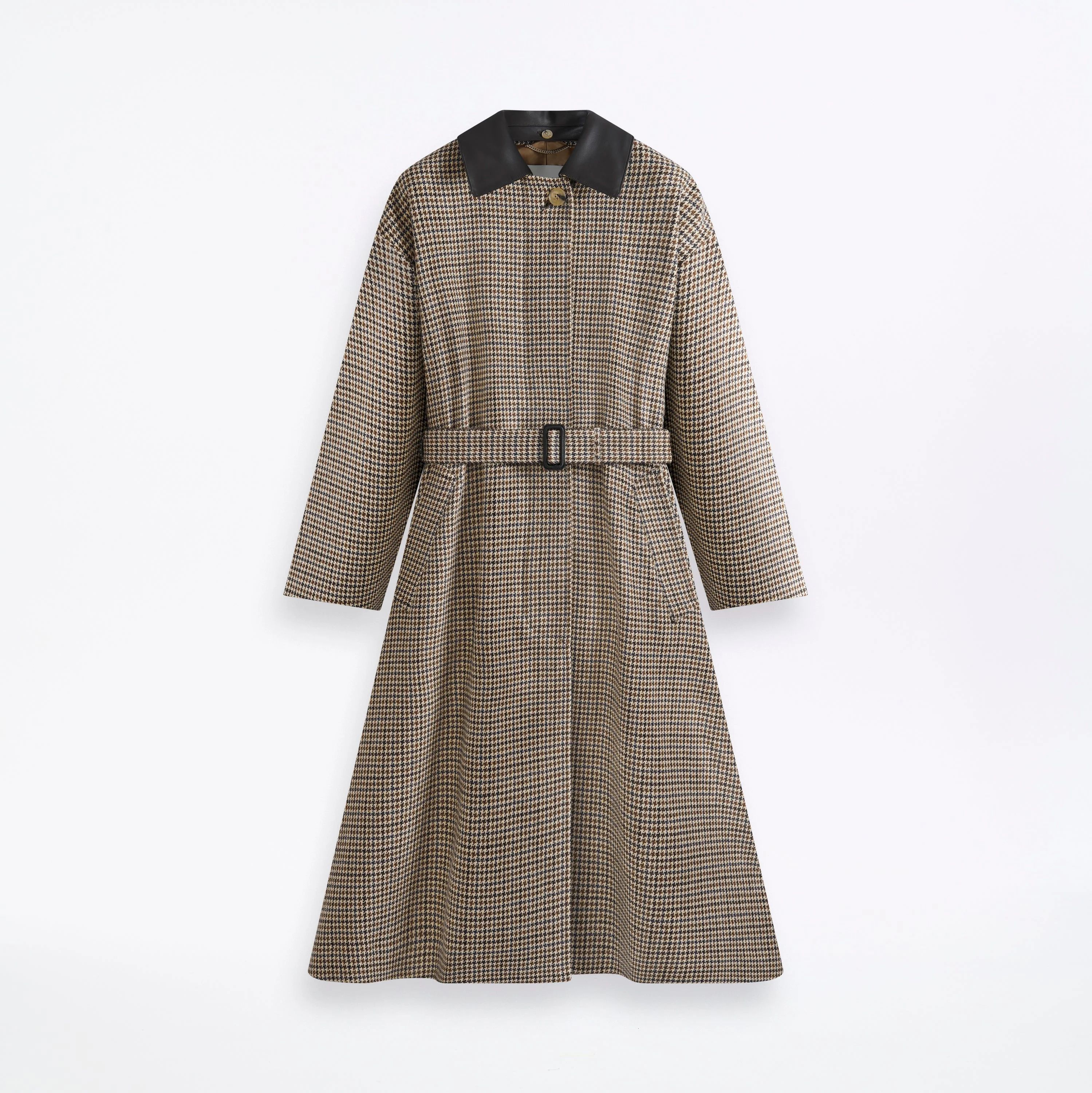 Belted Bowland Alpaca Wool Trench Coat - 1