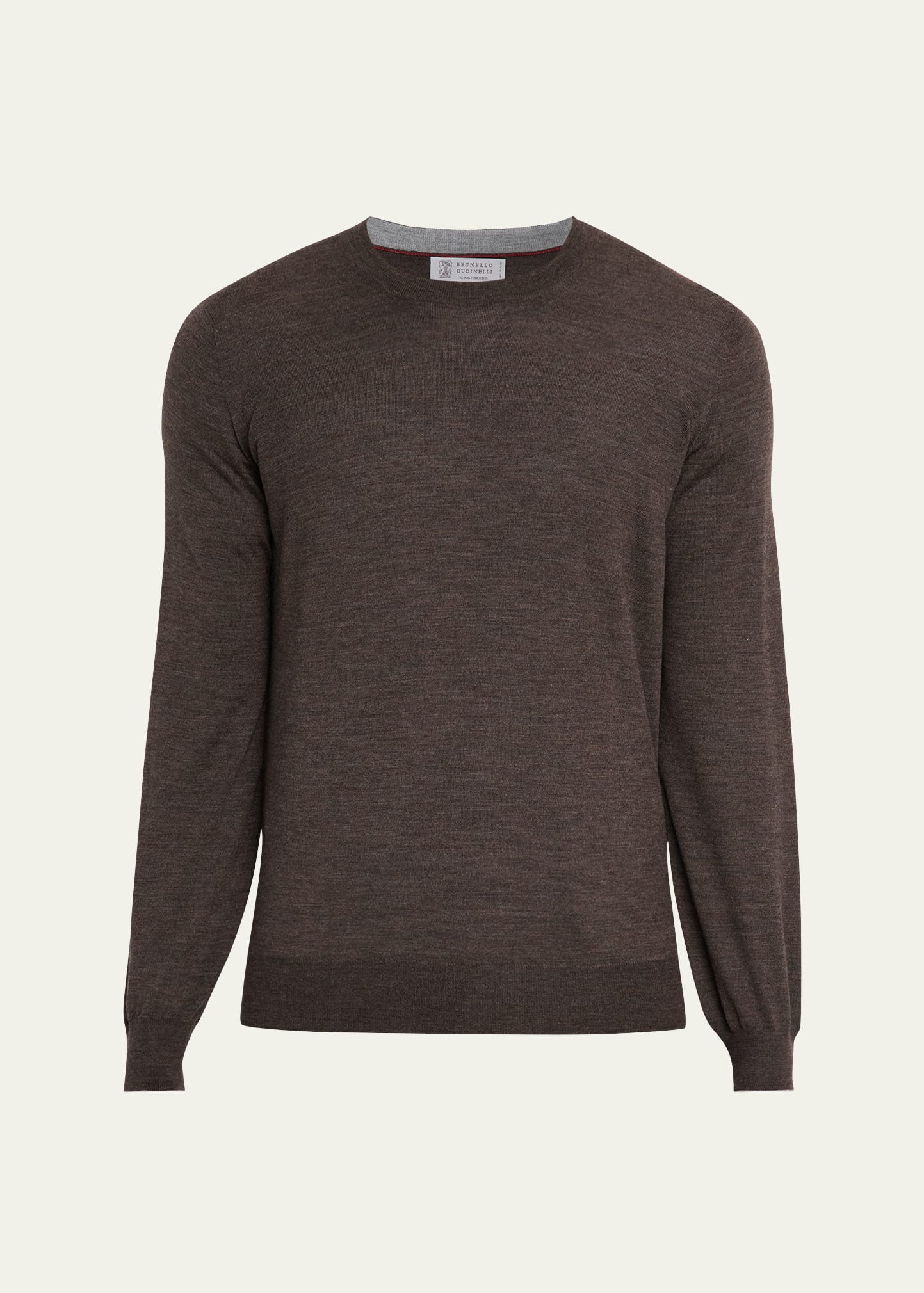 Men's Fine Gauge Wool and Cashmere Crewneck Sweater - 1