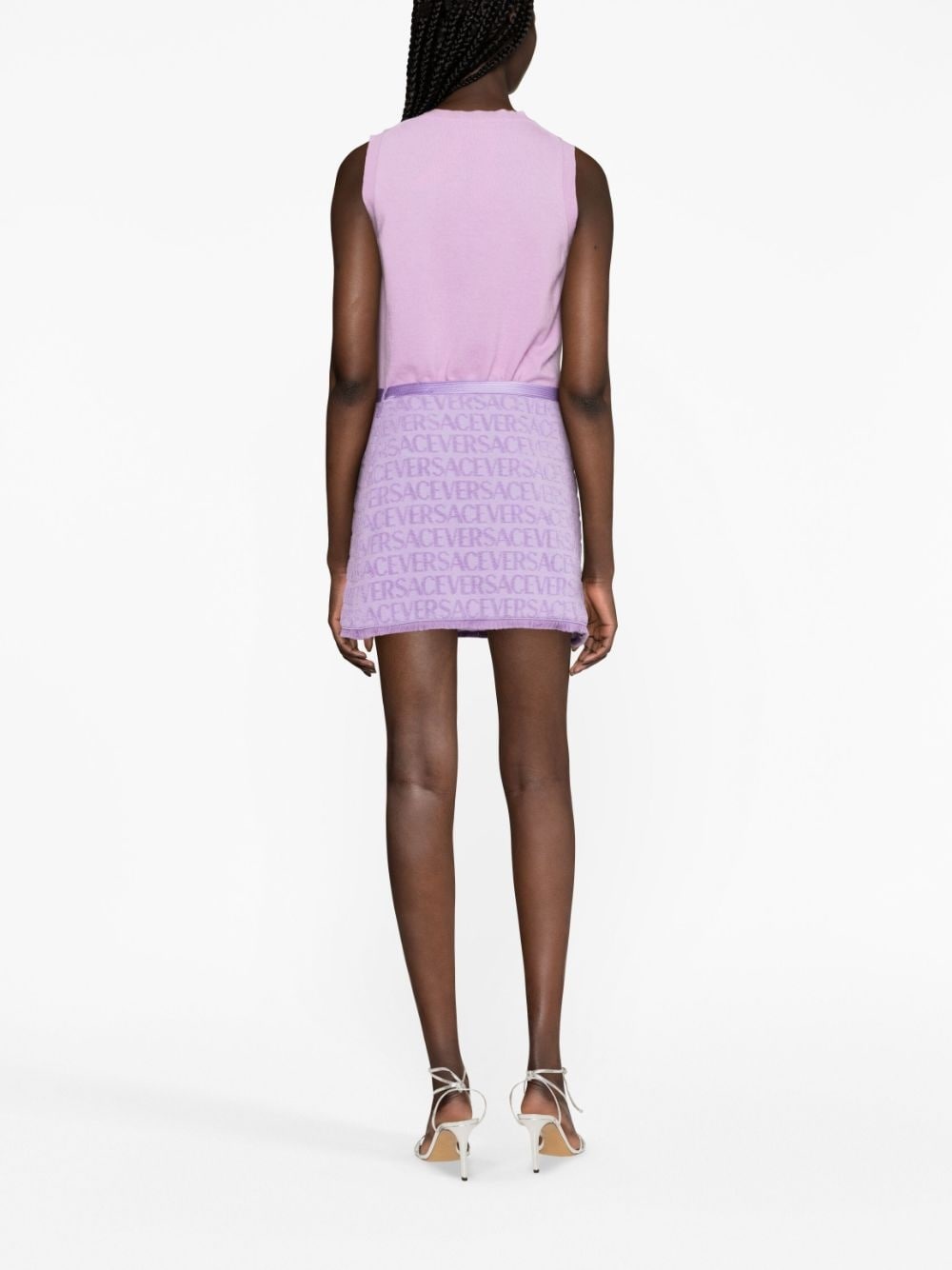 x Dua Lipa logo-jacquard miniskirt - 3