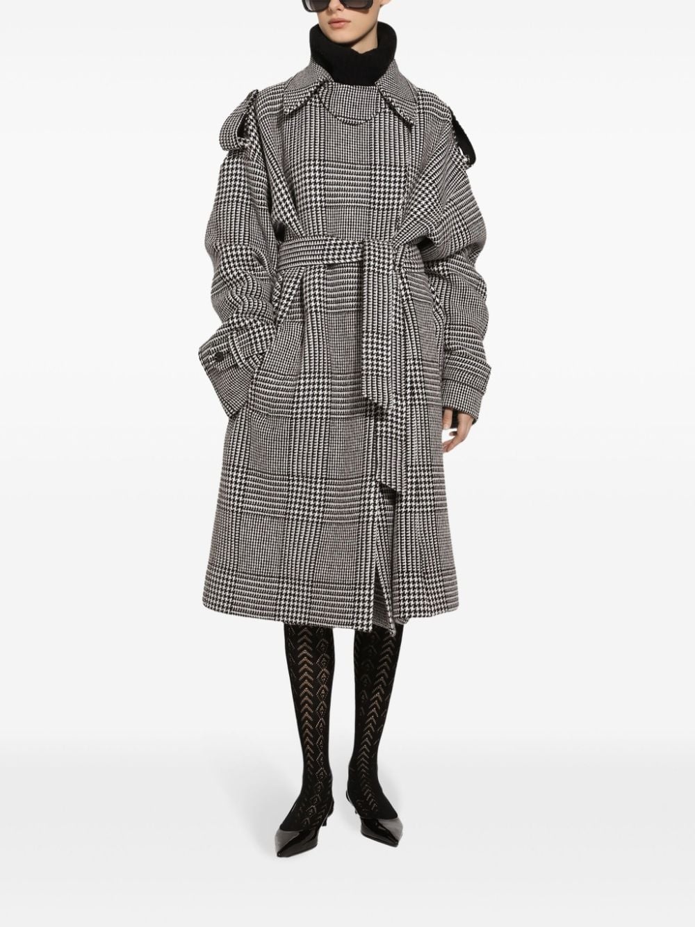 check-pattern coat - 3