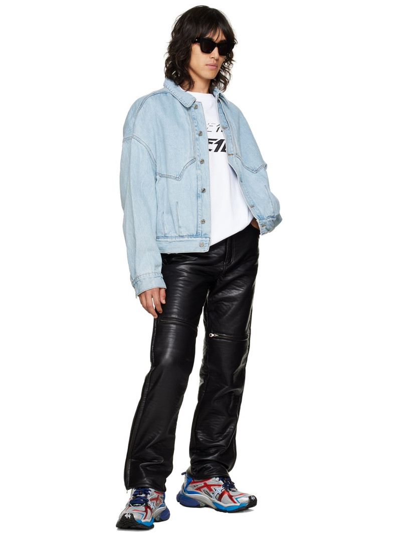 We11done Blue Faded Denim Jacket outlook